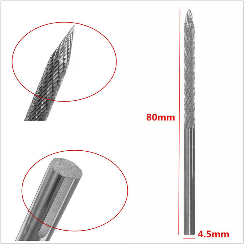 4.5mm x80mm Carbon Steel Nail Pneumatic Mushroom Carbide Drill Bit Tire Repair