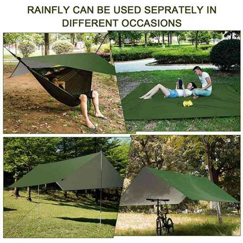 Camping Tarp Waterproof Hammock Rain Fly Cover Waterproof Tent Picnic Mat TeY9F1