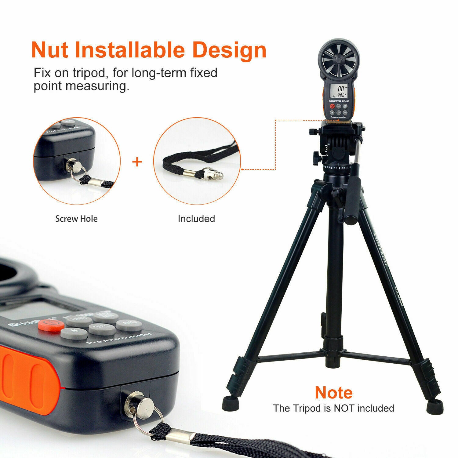 Lcd Handheld Anemometer Instrument Air Tester Digital Anemometer Thermometer