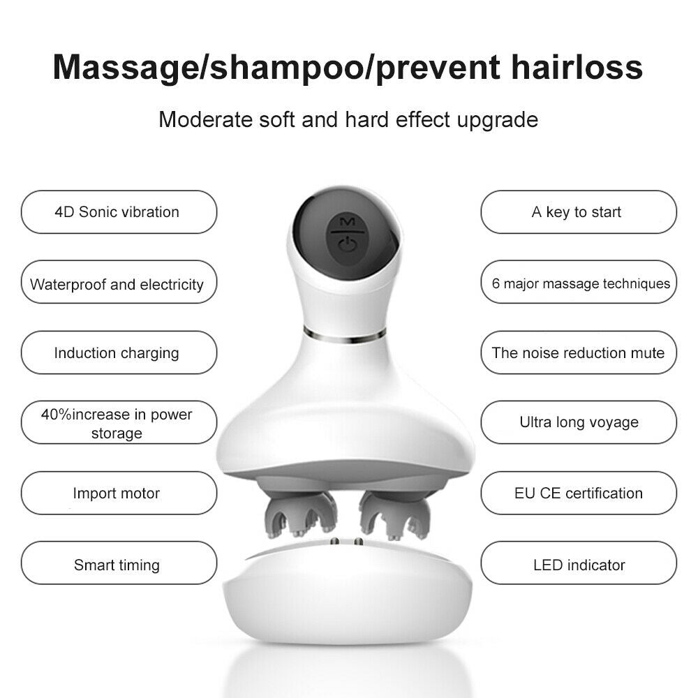 Electric Scalp Massager Head Body Massage Stress Relax Spa Therapy Hair Growth