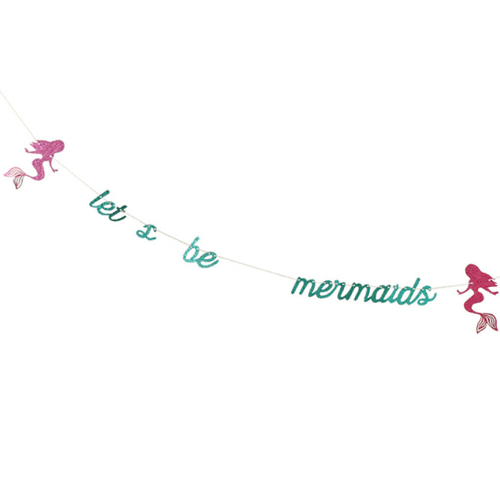 Let's Be Mermaid Garland Mermaid Theme Party Banner Decor