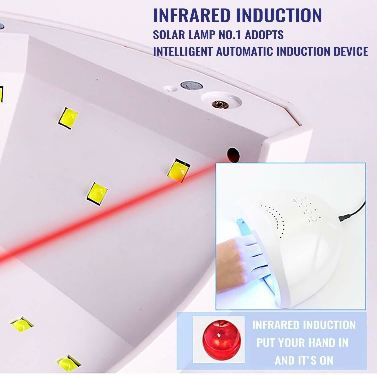 LED Smart Sensor Phototherapy Nail Tools 48W Nail Polish Glue UV Dryer