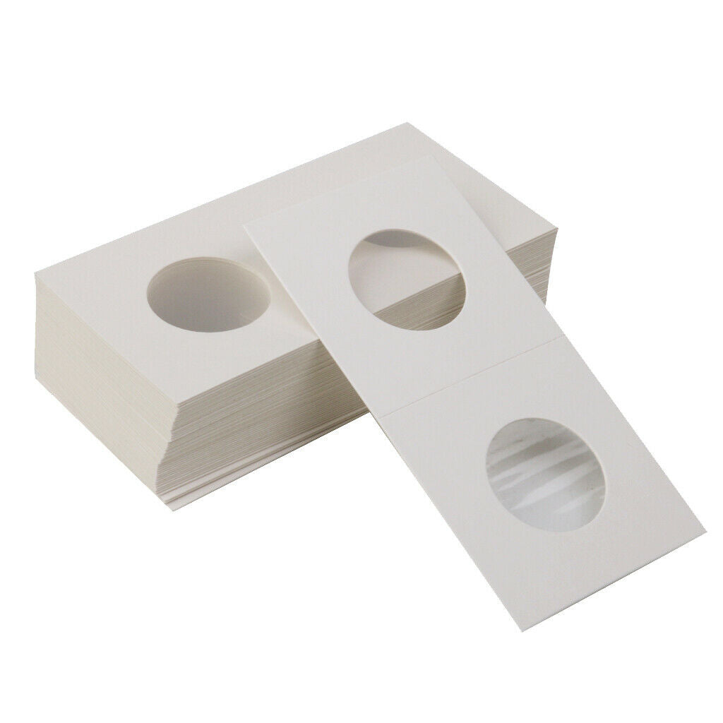100PCS Cardboard Coin Holders Flips Mylar Coin Supplies 33/25mm