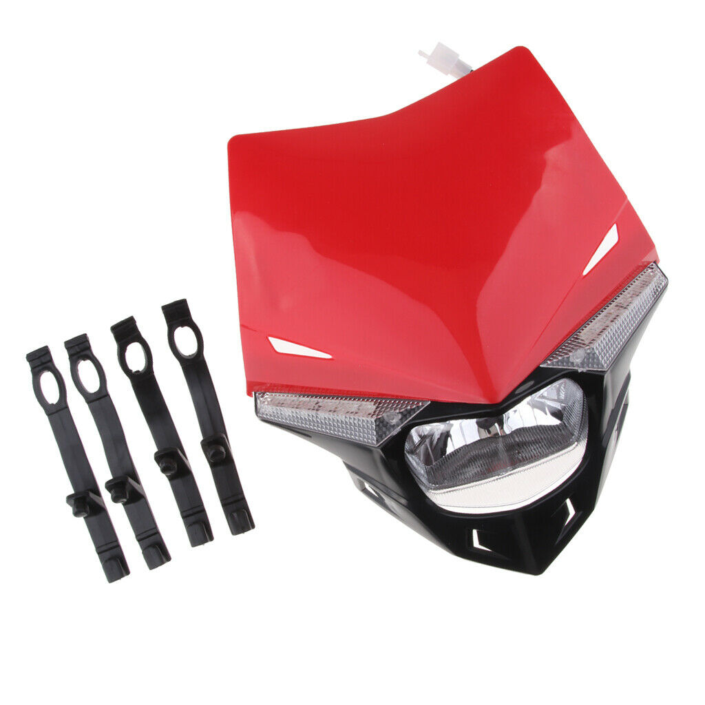 Headlight Fairing MX Dirt Bike Cross-country Dual Sport Lamp For  Red
