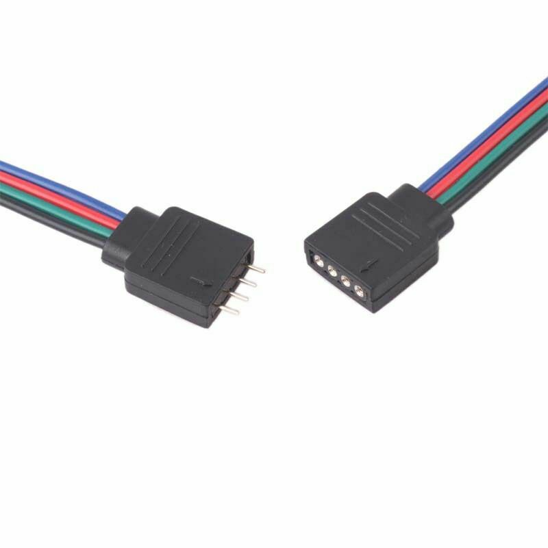 4Pin Male + Female Connector Wire Cable for 3528 5050 SMD LED Strip Light 10pcs