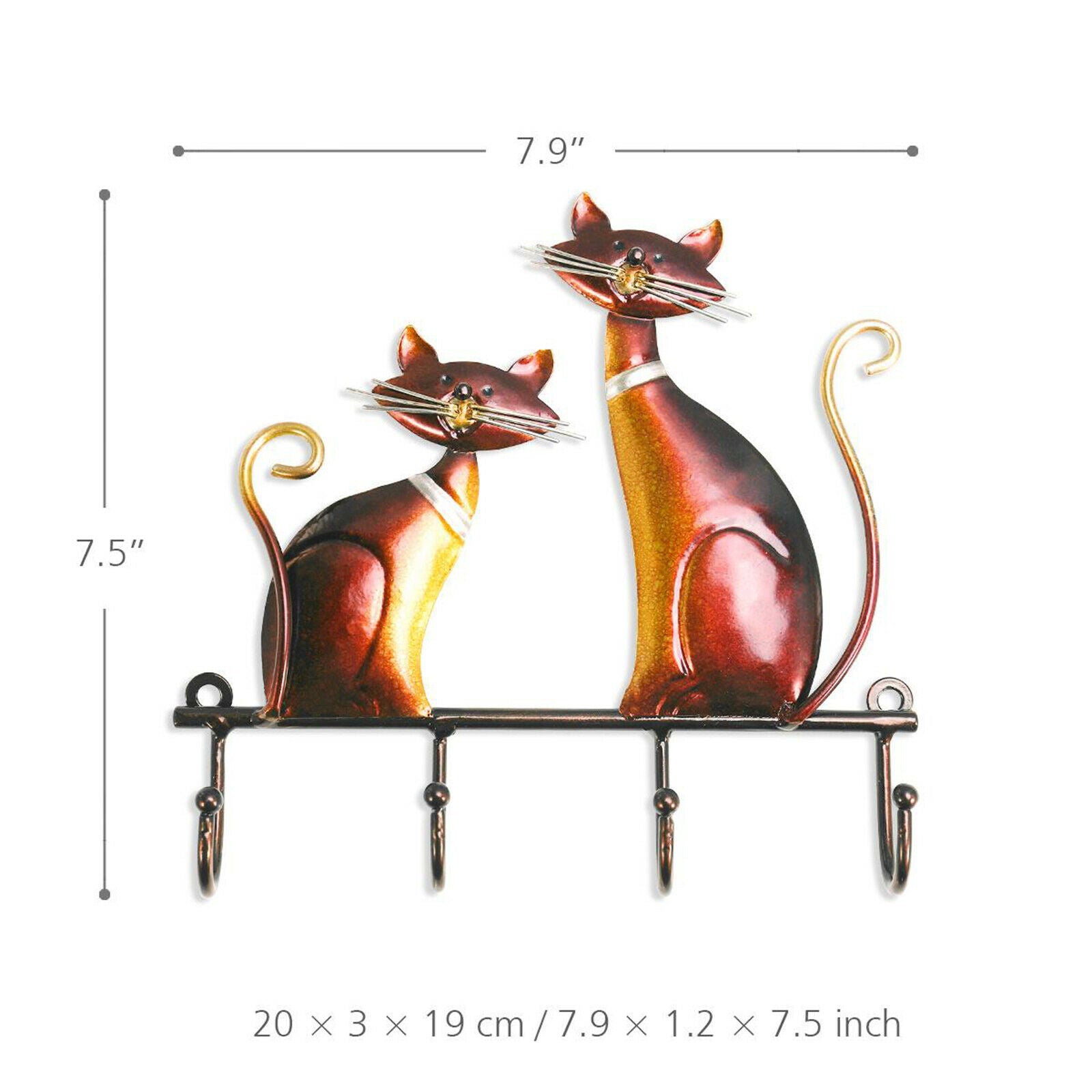 Coat Rack Wall Mounted, 4 Hooks Metal Iron Coat Hook Rail Hanger for Hanging