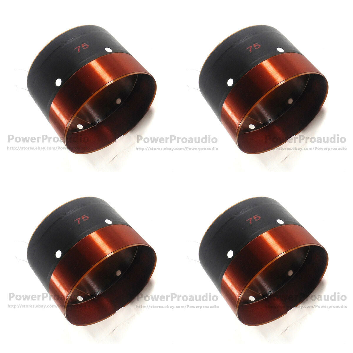 4pcs 75MM Audio Bass Speaker Voice Coil Subwoofer Woofer Sound 2 Layers  in/out