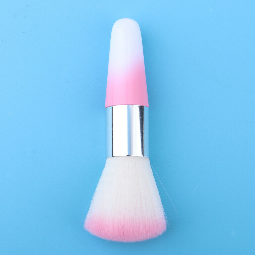 Nylon Hair Nail Art Dust Removing Powder Cleaning Brush, Acrylic UV Nail Gels