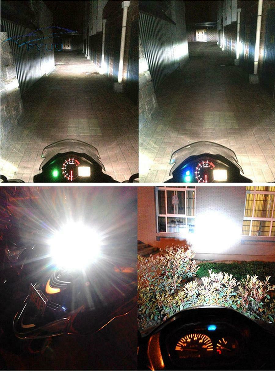 8 Sides BA20D LED Motorcycle Scooter Headlight Blub DC 12V 80W H6 High/Low Beam