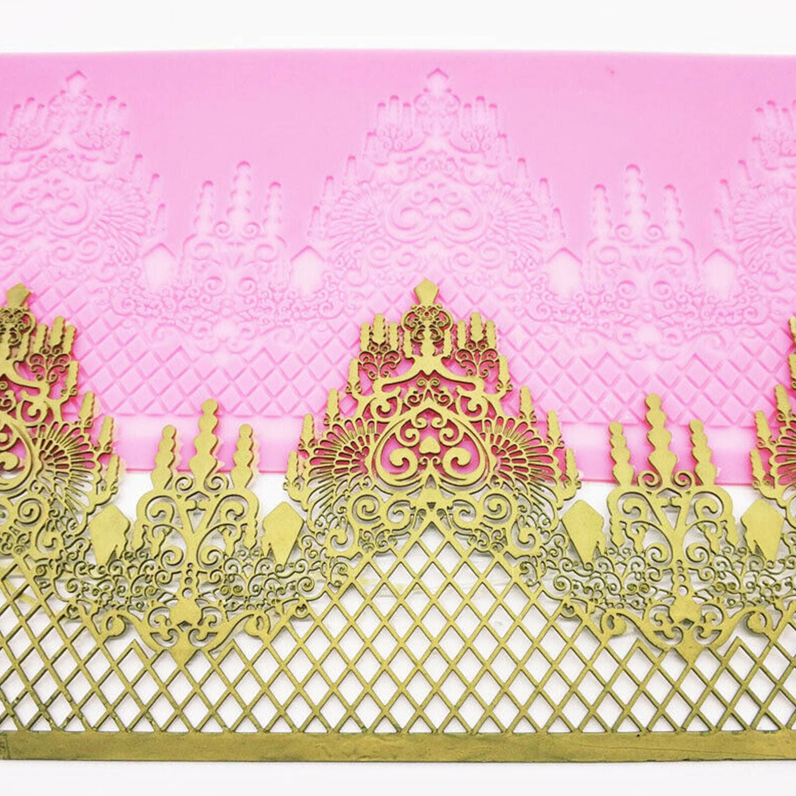 Crown Silicone Fondant Lace Mould Embosser Mat Cake Mold Sugarcraft Decorating