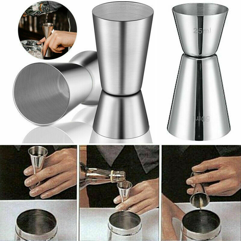Steel Jigger Single Double Shot Drink Spirit Measure Cocktail Measure Quality--