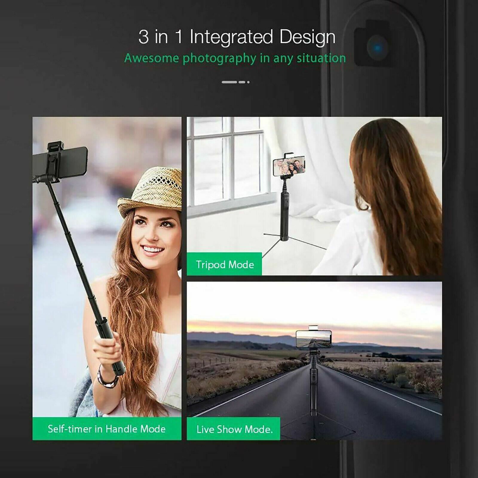 Blitzwolf BW-BS8 Wireless Bluetooth Tripod Selfie Stick + LED Flash Fill Light