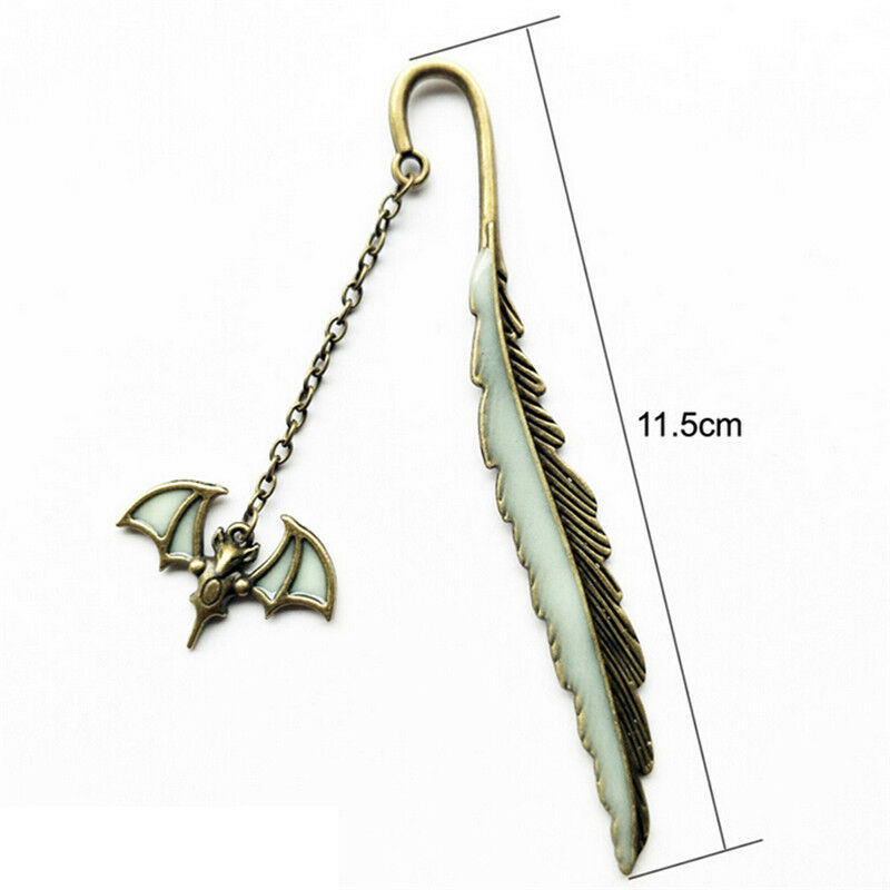 Luminous Night Bat Bookmark Label Read Maker Feather BookMark StationeryC.l8
