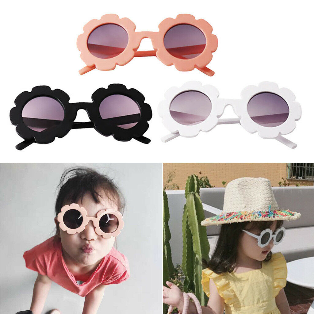 3x Stylish Classic Lovely Kids Girls Flower Sunglasses Toddler UV400 Goggles