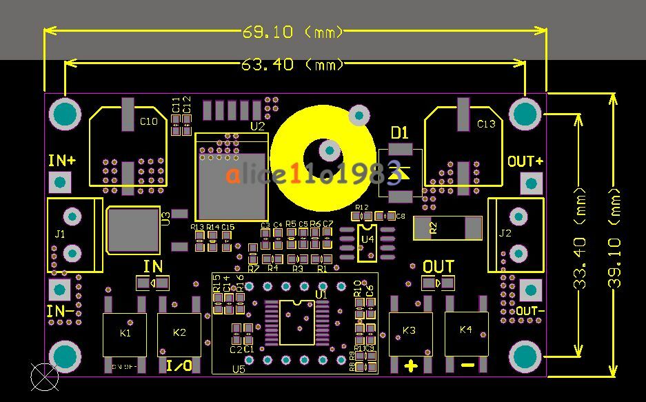 5A Digital Control Power Supply DC-DC Step-Down Charge Module LED  Voltmeter