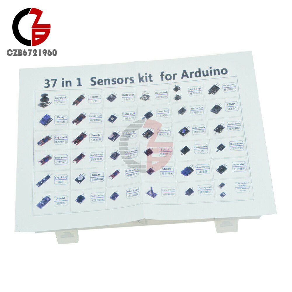Ultimate 37 in 1 Sensors Module Starter Kits For Arduino MCU w/ Plastic Case