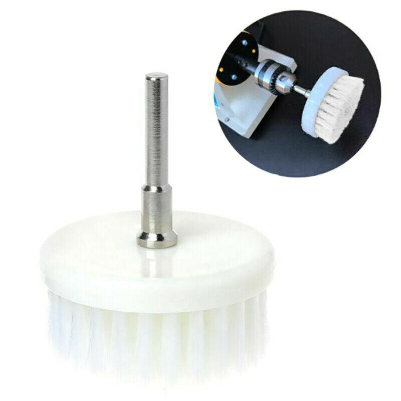 60mm White Soft Drill Powered Brush Head For Cleaning Car Carpet Bath Fab.l8