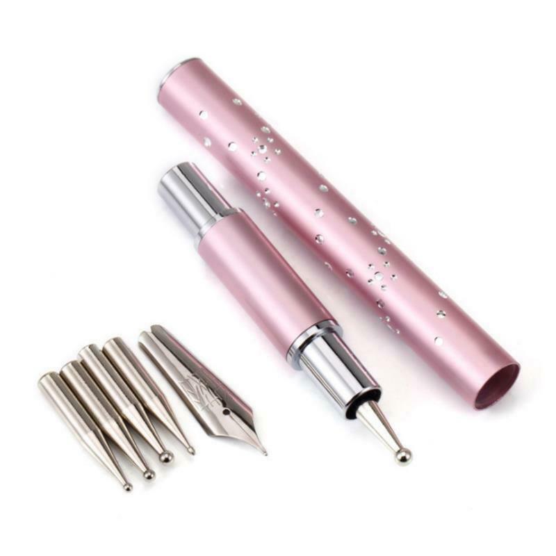 6 Heads Stainless Steel Dotting Pens UV Gel Painting Liner Pen Nail Art To E TL