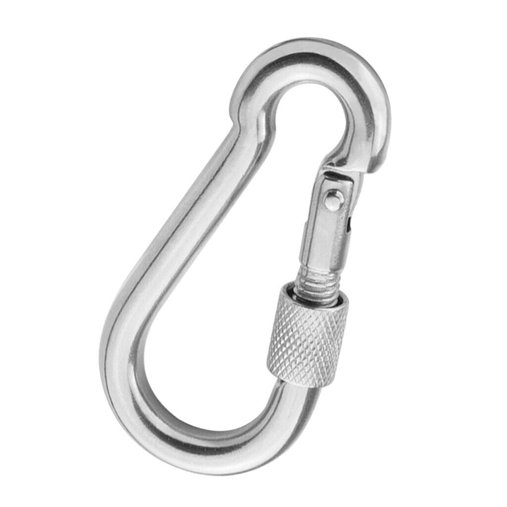 Stainless Steel Screw Gate Carabiner Clip Hiking Camping Travel Hammock Yoga