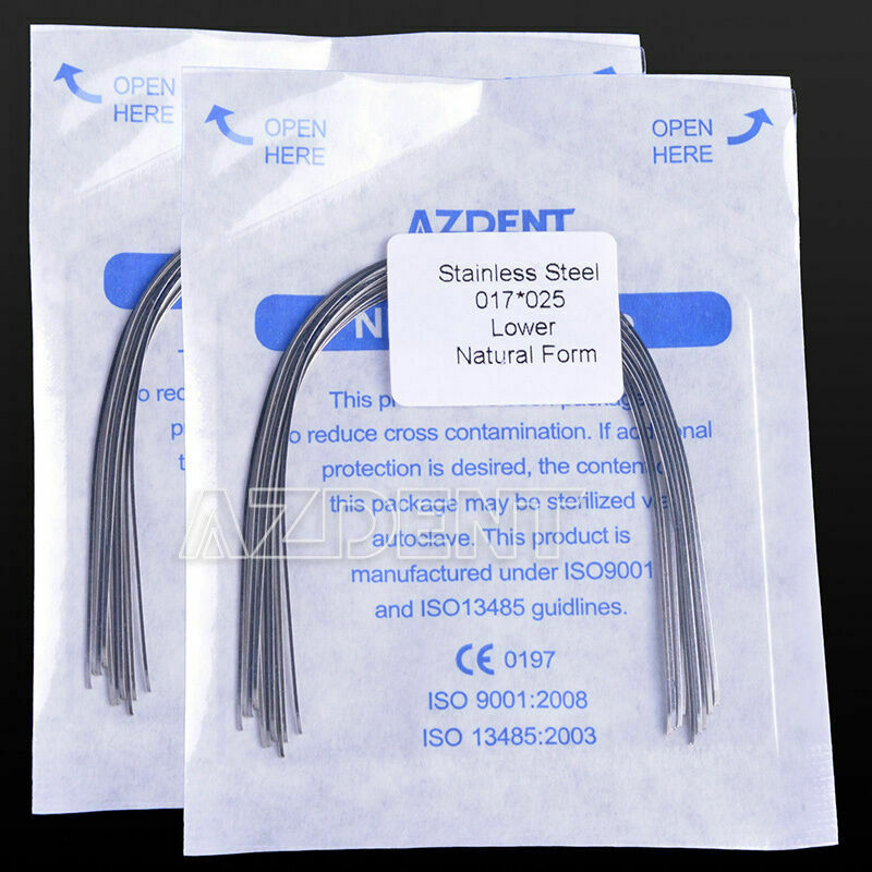 50 Packs Dental Orthodontic Archwire Nature Form Stainless steel 017X025 Lower
