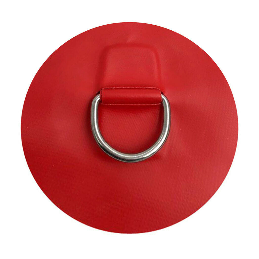 Quality 4"Stainless Steel Inflatable Boat Kayak Dinghy D-RINGS PVC Patch RED