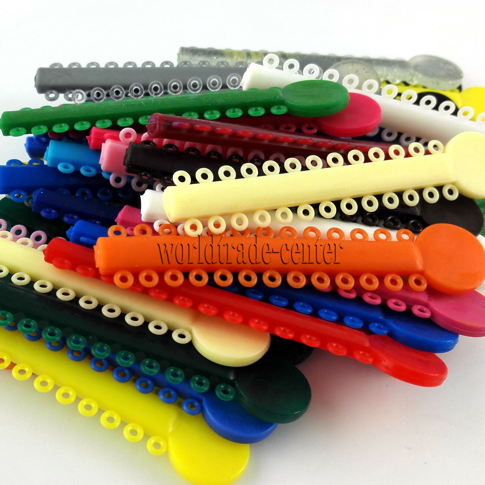 1040Pcs Orthodontics Elastic Ligature Ties Multi-color & 5Packs Metal Brackets
