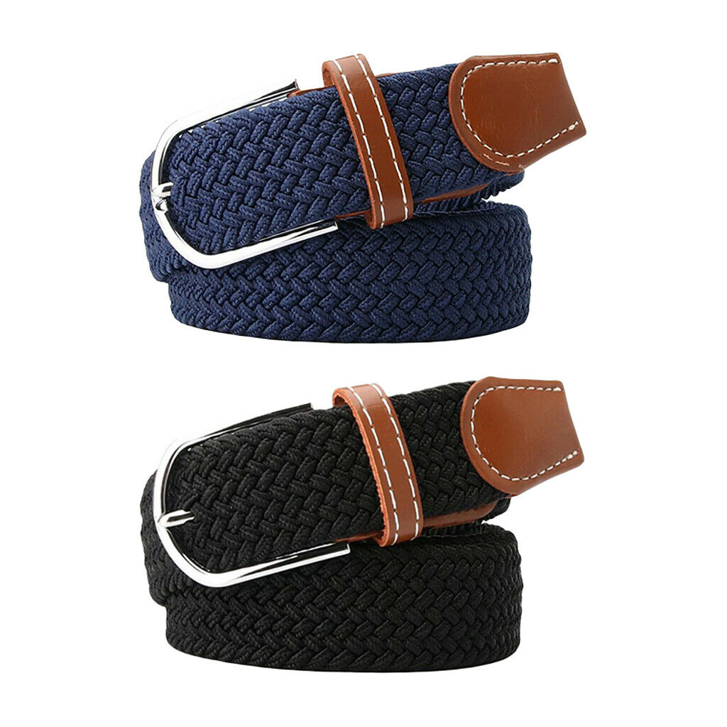 2x Men Woven Canvas Belt Webbing Belt Sports Pin Buckle Jeans Waistband