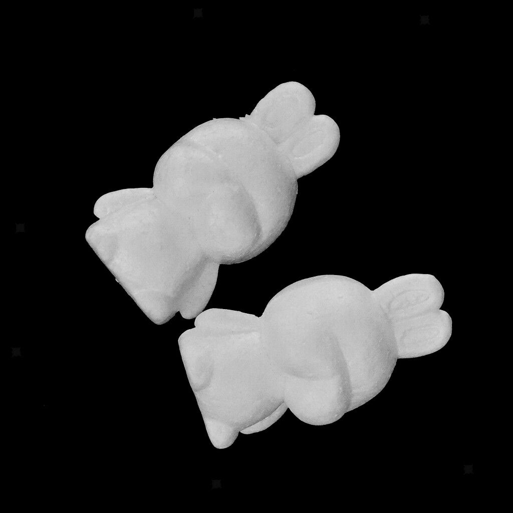 2pcs Craft Foam Rabbit - Bunny-Shaped Polystyrene Foam for Arts and Craft Use -