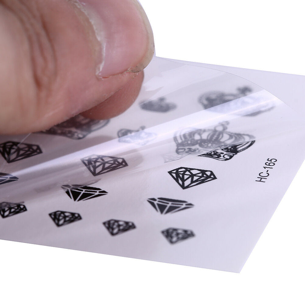 1X Diamonds and Crowns Temporary Tattoos Arm Leg Waterproof Tattoo Stickers BDAU