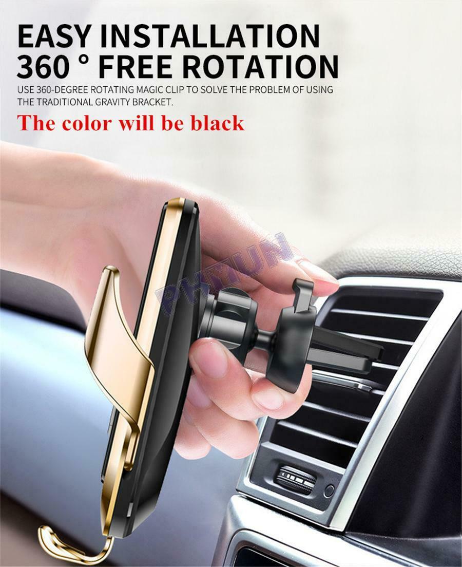 10W Car Wireless Charger Phone Holder Automatic Clamping Infrared Induction