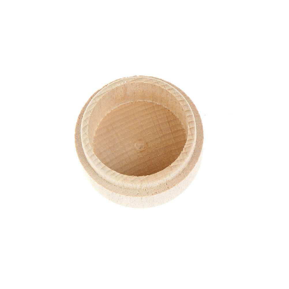 Round Wooden Wedding Ring Jewelry Trinket Box Wood Storage Container Cas.l8