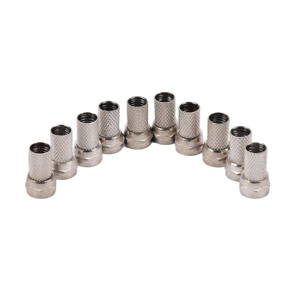10x`RG6 F Plug Connectors Satellite Virgin Sky TV Screw Twist Coax Cable .l8