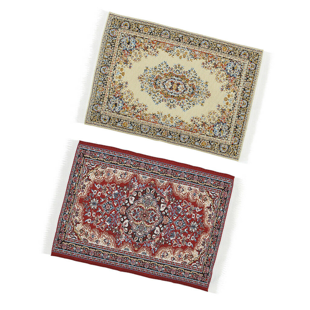 2 Pieces Handmade Miniatures Carpet Turkish Style