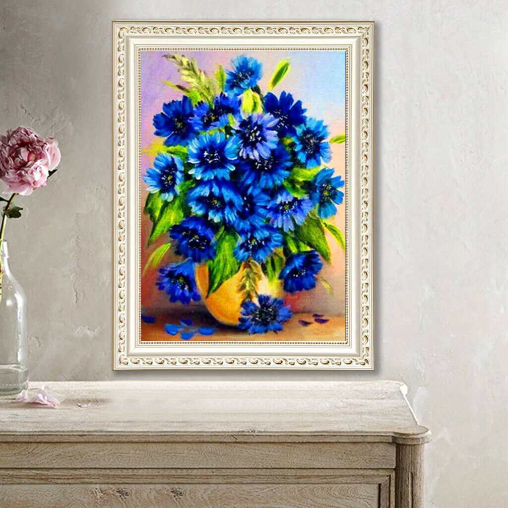 DIY Work 5D Diamond Painting Kit Needlework Rhinestone Cross Stitch Flower