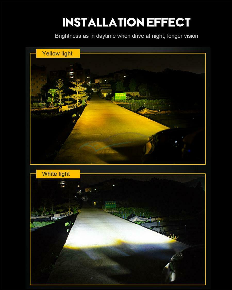 1PC 6000K White Motorcycle Type Three LED Driving Fog Light Waterproof Universal