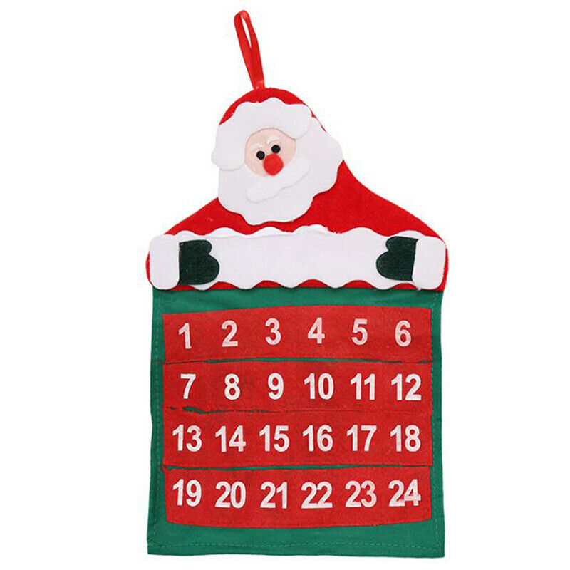 Christmas Advent Calendar Tree Hanging Xmas Pocket Countdown Display DecoratBDA