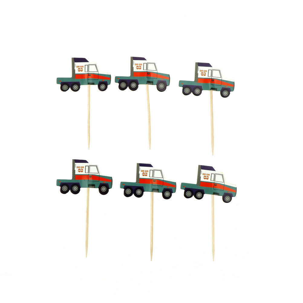 24X cartoon car truck cupcake toppers picks birthday party baby shower dec.l8