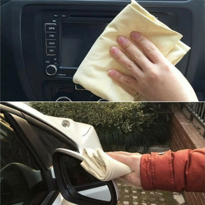 Natural Chamois Leather Car Cleaning Cloths Washing Suede Absorbent Towel Ne Rf