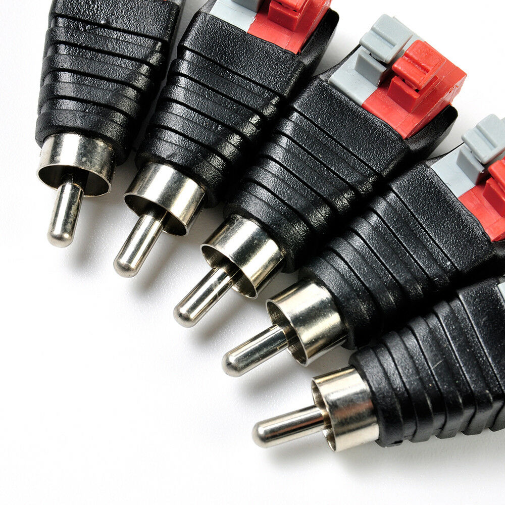 Electronic Speaker Wire A/V Cable to Audio Male RCA Connector Adapter Press Plug