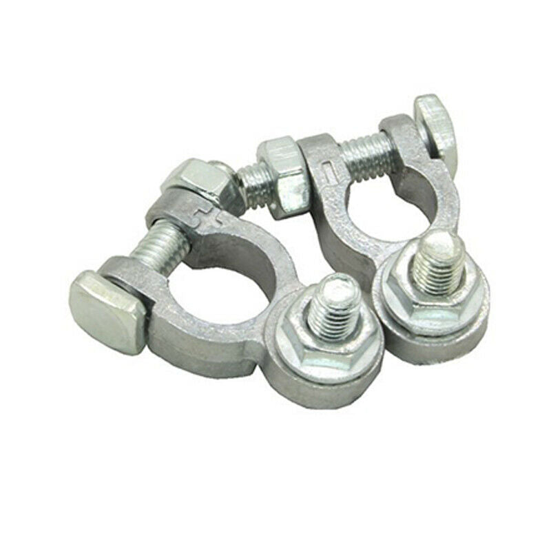 2PCS Car Boat Battery Terminals Cable Ends Connector Clamp Negative Positive Kit