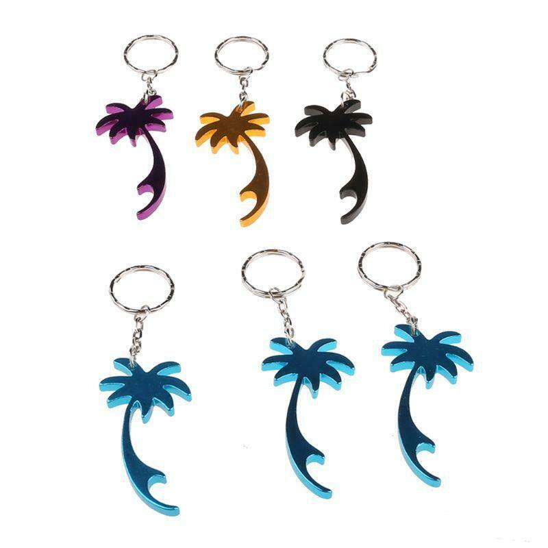 Aluminum Beer Bottle Opener Keychain Palm Tree Mini Bottle Opener Keys Collector