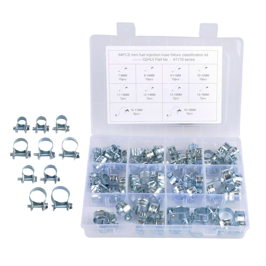 84 Pieces / Set Stainless Steel Hose Tube Hose Clamps Wire Assorted Kit