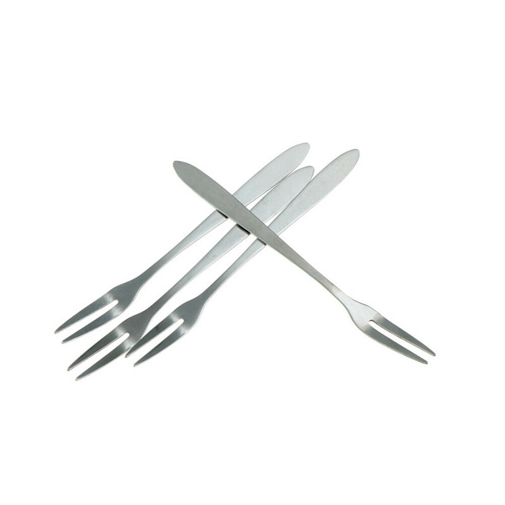 6pcs creative stainless steel fruit sign two tooth fork cake dessert for.l8
