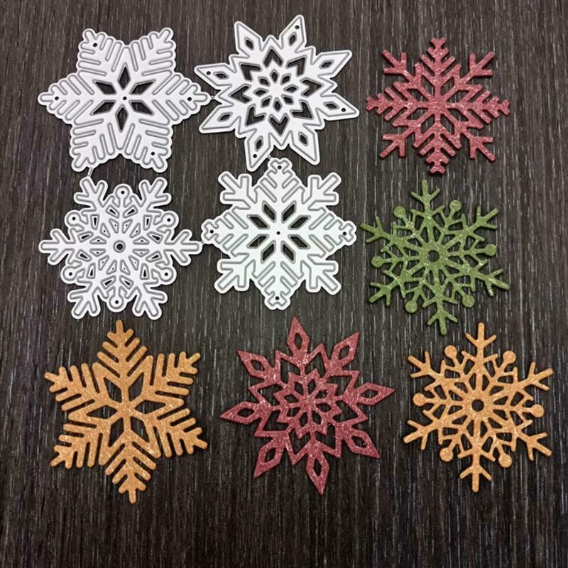 4pcs/Set Snowflakes Die Cuts Stencil Christmas Party Cards Making Supplies