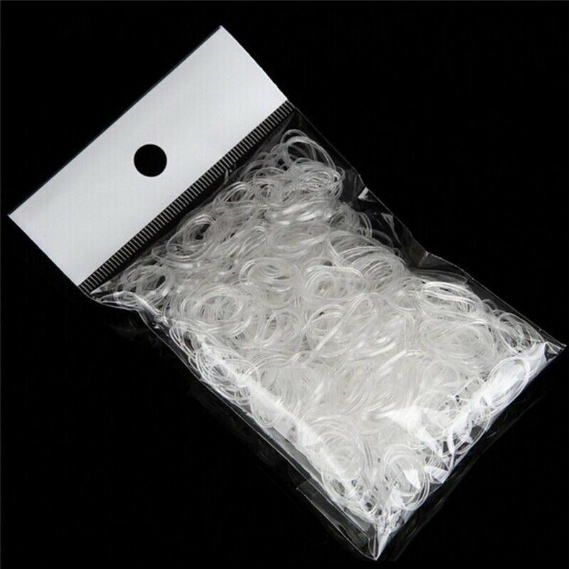 300PCS Transparent  Rubber Braiding Hair Band Hairope Elastic Ponytail Hol.l8