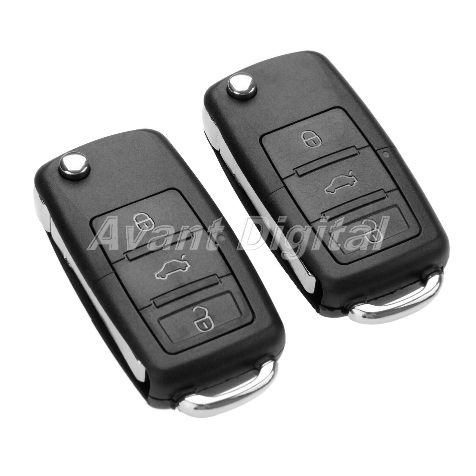 2Pcs Remote Control Key 3 Buttons 434 MHz ID48 Chip Fit For 2004-2009  Golf