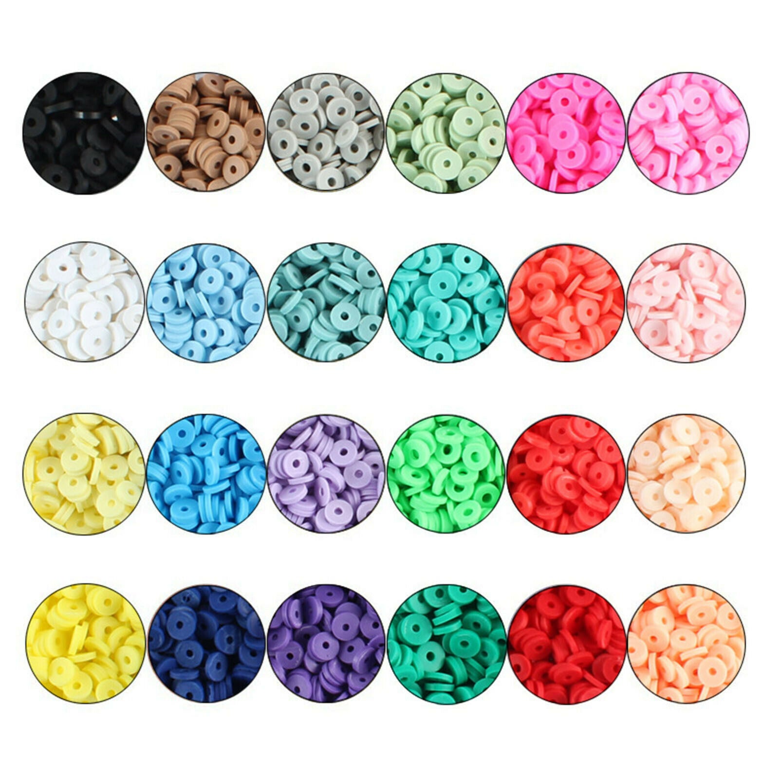 1Box 6mm Round Polymer Clay Beads DIY Bracelets Jewelry Making Finding