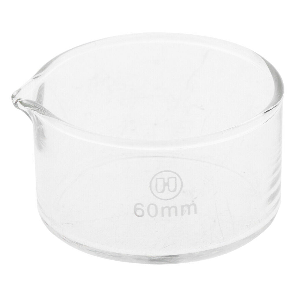 2 Pieces 60mm Reusable Glass Crystallizing Dishes, Borosilicate