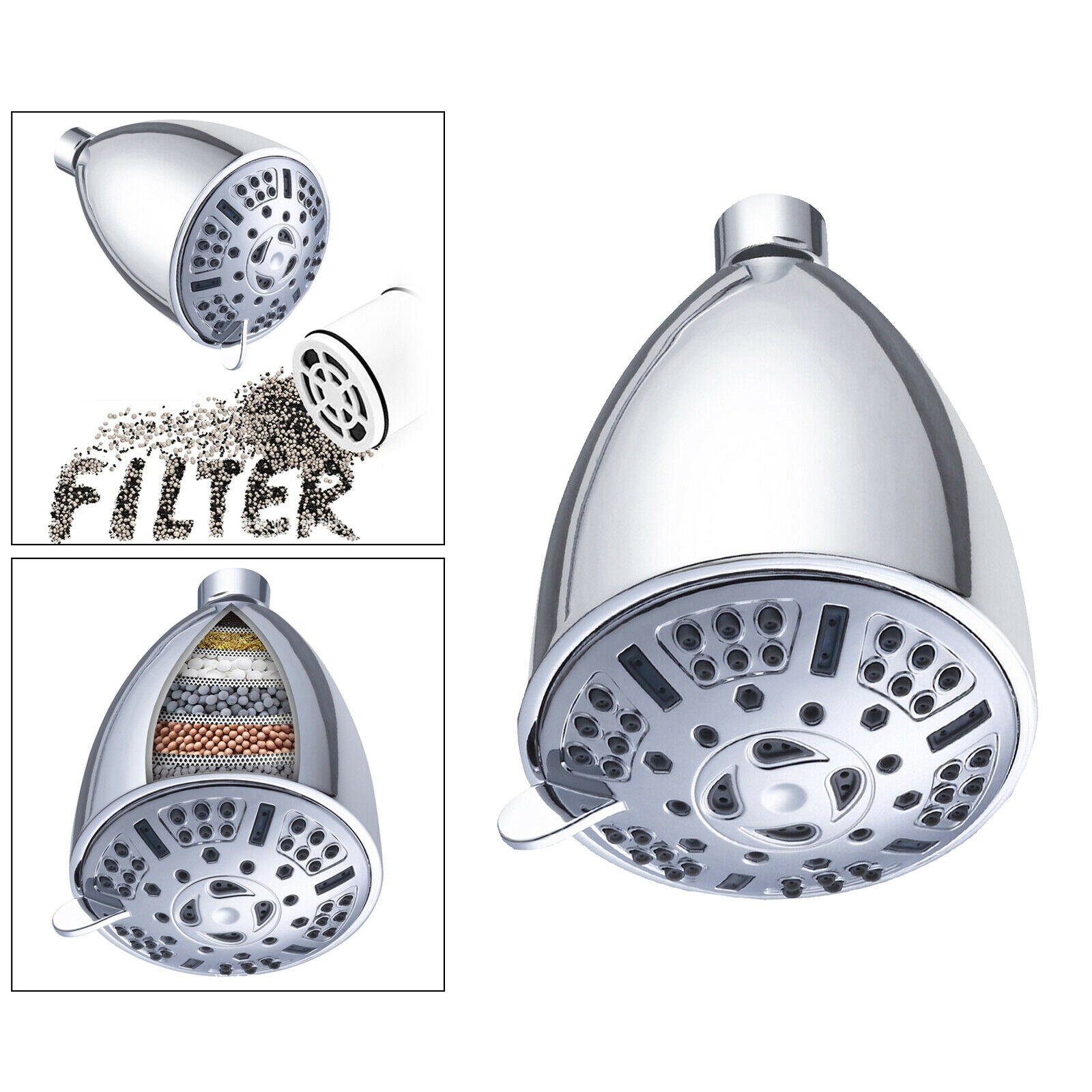 High Output Filtered Shower Head Water Showerheads High-Pressure Accessory