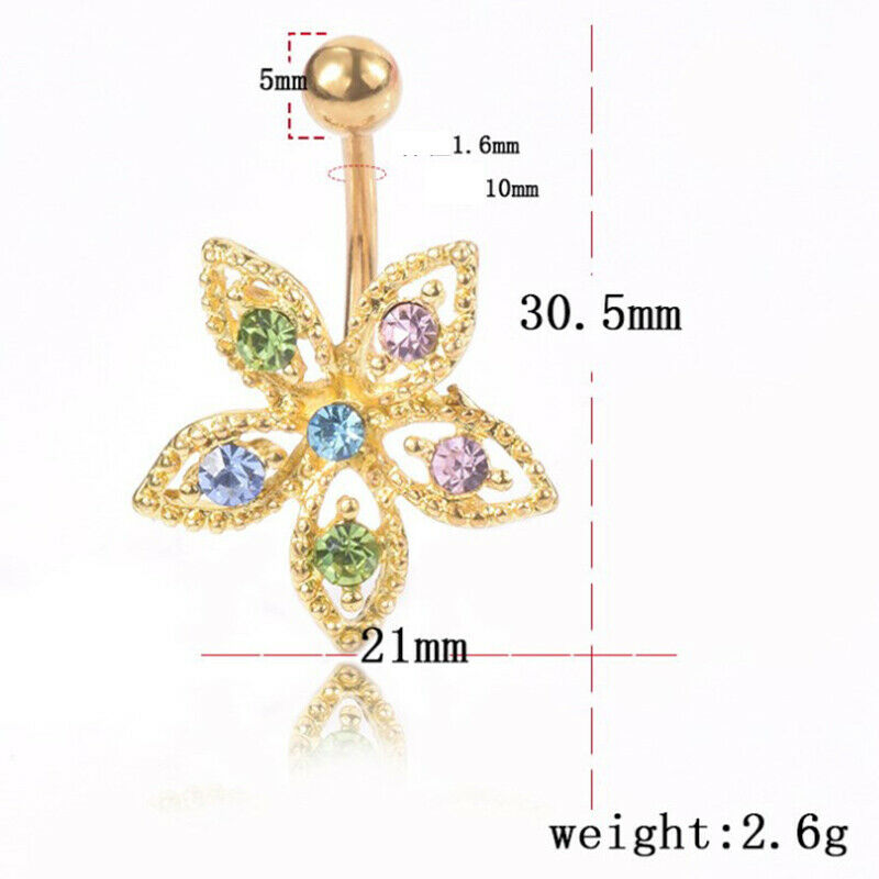 1pc Golden Maple Leaves Navel Ring Belly Dance Accessories Navel Na.l8